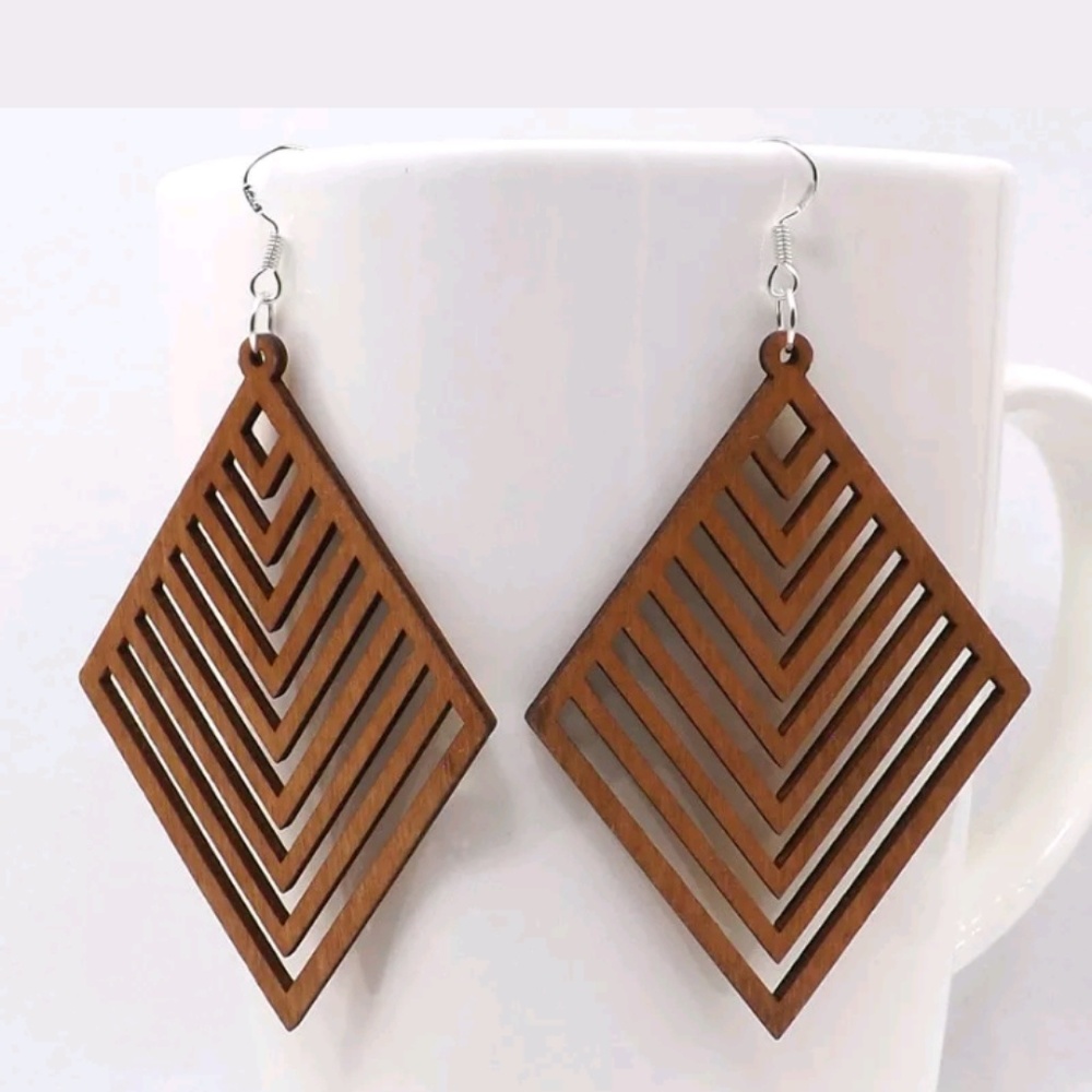 Handmade Beautiful Wooden Dangle Drop Earrings